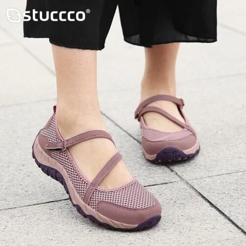 Women Sneakers Summer Shoes Breathable Ladies Shoes Round Toe Hoop & Loop Comfortable Ladies Shoe Brand Fabric Casual Solid
