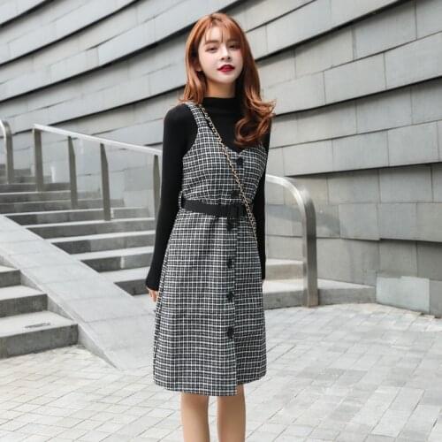 Streetwear Two Piece Women Autumn Winter Sweater Wool Knee-Length With Belt Elegant Party Dress Vestidos