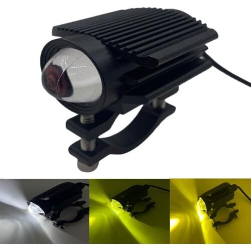 1PC Universal LED Motorcycle Headlight Auxiliary Lamp Tri-Model Projector Lens Car ATV SUV Scooter Driving Foglight Spotlight