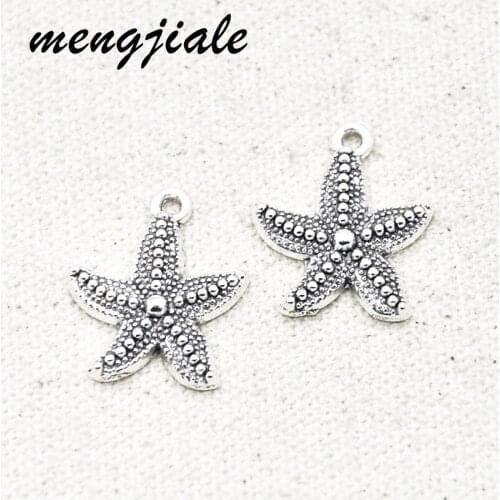 12PCS Wholesale Vintage Metal Starfish Charms For Handmade Jewelry Findings DIY Craft