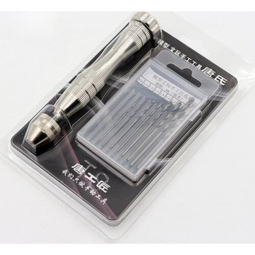 120mm Precision Pin Vise Model Tool High Quality Drill Shank Drilling Tools Model Drill Hand Tools with 10 Bits