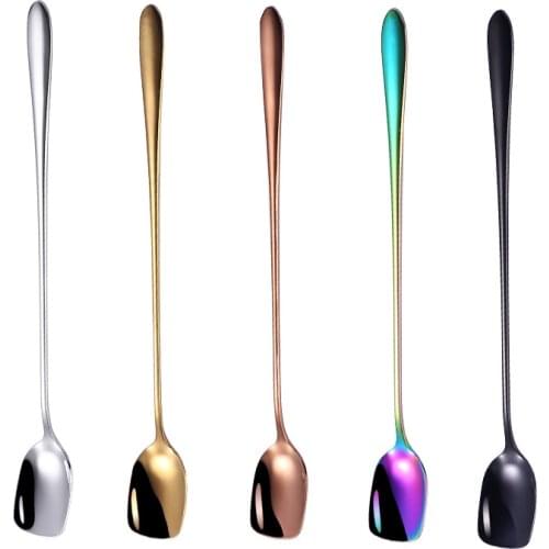304 Stainless Steel Creative Coffee Spoon Ice Cream Spoon Tip Shovel Flat Shovel Coffee Mini Spoons Kitchen Accessories