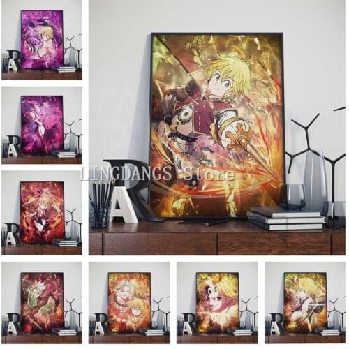 5d Diy Diamond Painting The Seven Deadly Sins Classic Japanese Anime Cartoon Diamond Mosaic Cross Stitch Kits Home Decor Gift