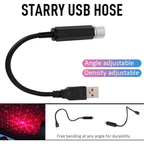 Car Ambient Light Car Starry USB Modified Roof Interior Decoration Star Sky Ceiling Projector Free Installation Decorative Light