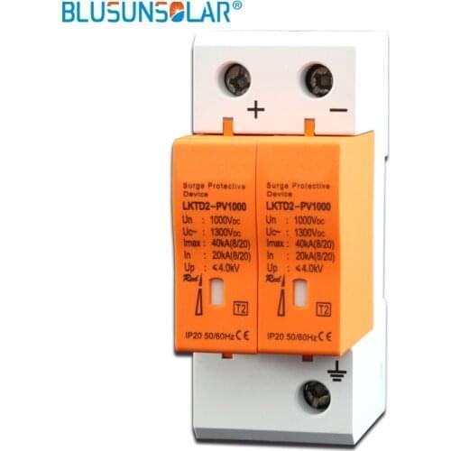 CE Approved 2P DC 1000V spd20-40kA 10pcs/lot DC Surge Suppressors/ DC Surge Protector Device for Solar System Protection