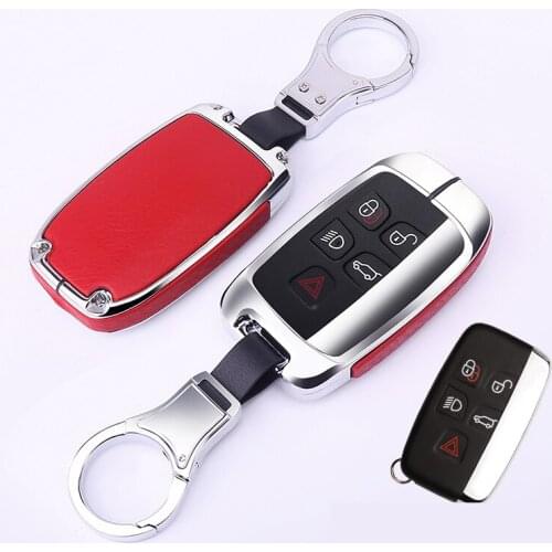 Galvanzed Alloy&Leather Car Key Case For Land Rover LR2 4 RANGE ROVER SPORT Freelander2 DISCOVERY4 Evoque for Jaguar XE XJ XJLXF