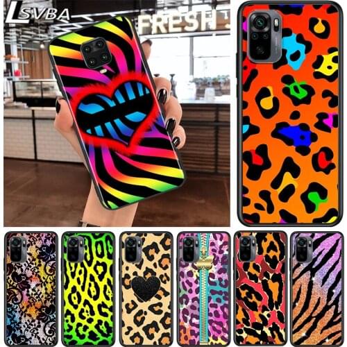 Leopard Cute Pattern for Xiaomi Redmi Note 10 10S 9 9T 9S 9Pro Max 8T 8Pro 8 7 6 5 Pro 5A 4X 4 Soft Black Phone Case