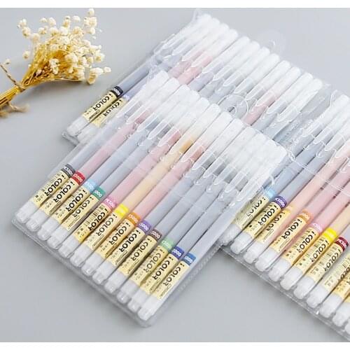 Colorful 12/24 Colors 0.4mm Art Marker Pen Fineliner Highlighter Gel Pen Water Ink Stamp Sketch Paint Hook Fiber Drawing Pencil