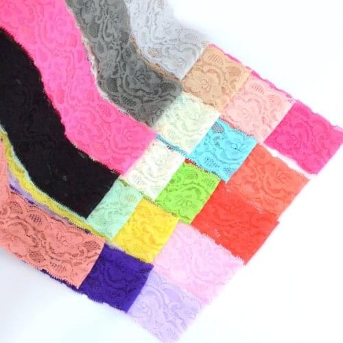 One Meter Black White Beige Red 5cm Width Stretchy Elastic Colorful Lace Ribbon DIY Handmade Crafts Lace Tape Sewing Fabric