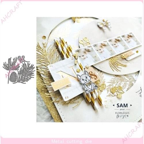 Spruce Leaves Metal Cutting Dies for DIY Scrapbooking Photo Album Decorative Embossing PaperCard Crafts Die 2021