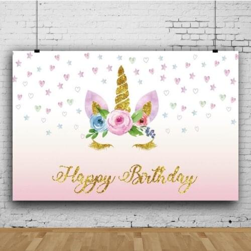 Fantasy Unicorn Glitter Children Background Decoration Photography Studio Kids Baby Shower Birthday Party Photo Backdrop Cloth