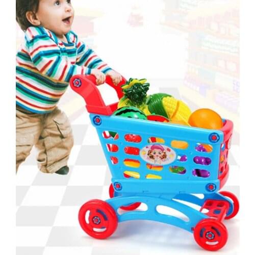 Flexible Wheel Shopping Cart Toy Detachable Colorful Shopping Cart Trolley Toys for Education Mini Detachable Cosplay Bauble