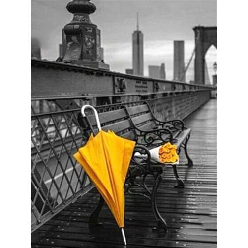 Black And White Landscape Printed Canvas 11CT Cross Stitch Set Embroidery DMC Threads Knitting Hobby Handiwork Promotions