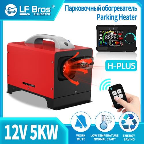 LF Bros All in One Unit Car Heating 5KW 12V Diesel Air Heater Single Hole LCD Monitor Parking Warmer For Car Truck Bus Boat RV