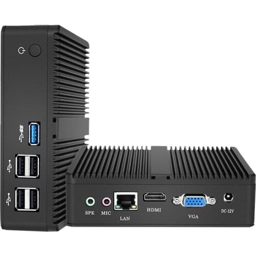 Best Industrial computer celeron quad core J1900 fanless mini pc with 4GB RAM 64GB SSD
