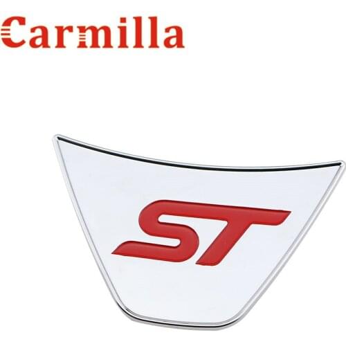 Carmilla Sports Type 6 o'clock Chrome ST Logo Steering Wheel Sticker for Ford Fiesta for Ford Ecosport 2013 2014 2015 2016