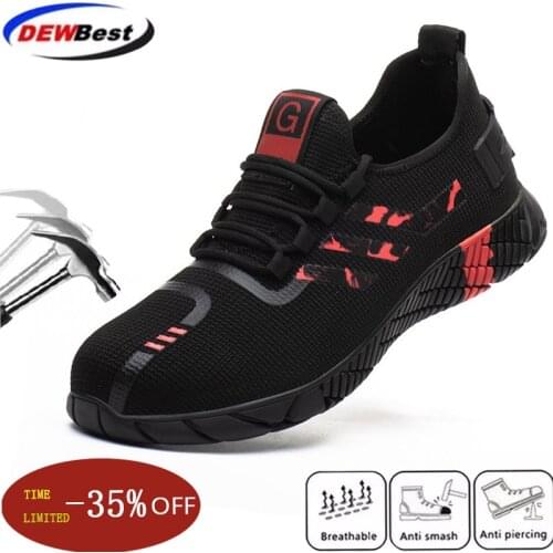 2021 new breathable steel toe non-slip work boots mens safety shoes indestructible anti-puncture sports shoes mens summer