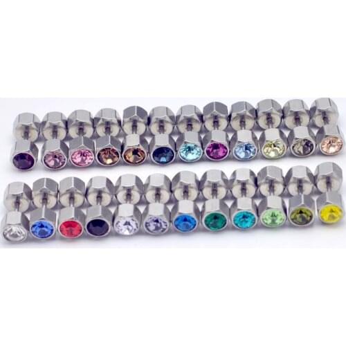 Wholesale 24colors dumbbell tongue rings 120pcs crystal stone fake plug cheater earring free shipping body jewelry