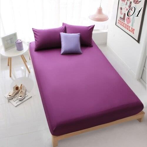 160x200cm 100% Cotton Fitted Sheet Luxury Solid Bed Sheet With Elastic Band Linens Bedding Sheets Mattress Covers