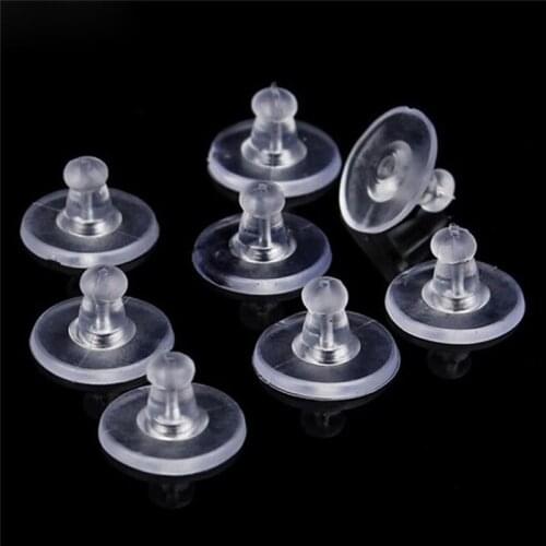 Dropship 50pcs/lot Rubber Back silicone round ear plugging blocked Earring Back Stoppers for DIY Earrings Jewelry Accessories