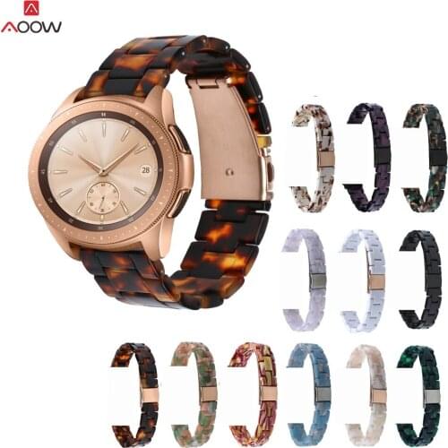 Stainless Steel Resin Watchband for Samsung Galaxy Watch 42mm Active Active2 44mm 40mm Bracelet Band Women Strap Gold Buckle