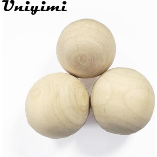 5PCs/Lot Natural Wooden Balls Big Size Wood Ball Spacer Beads With No Hole 45mm-60mm For Crafts Jewelry Making Accessories