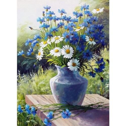 Flower Pre-Printed 11CT Cross Stitch Embroidery Full Kit DMC Threads Craft Handiwork Needlework Hobby Different Magic