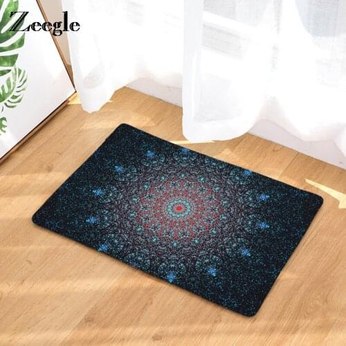 Zeegle Colorful Pattern Floor Carpet For Living Room Bedroom Non-slip Welcome Doormats Absorbent Bath Mats Bathroom Kitchen Rugs