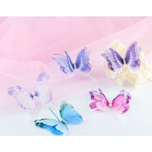 10PCS 4 Layer Net Yarn Butterfly Crafts Accessories DIY Earring Necklace Brooch Ornament Material Nail Arts Embellishment Wings