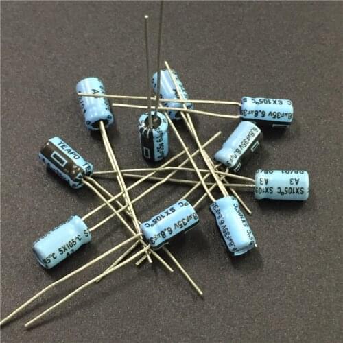 100pcs 6.8uF 35V TEAPO SX Series 4x7mm 35V6.8uF Aluminum Electrolytic Capacitor