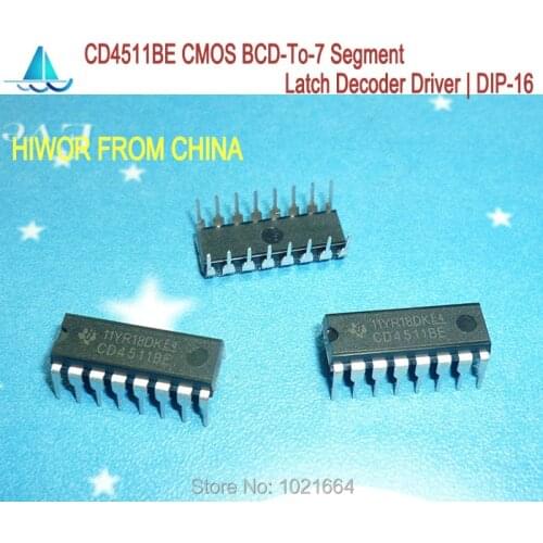100pcs/lot CD4511BE CD4511 DIP-16 BCD To 7 Segment Latch Decoder Driver