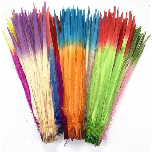 100Pcs/lot Two Colors Ringneck Pheasant Tail Feathers for Crafts 40-45cm/16-18" Hair Pheasant Feather Plumas Carnaval Pluma TOP