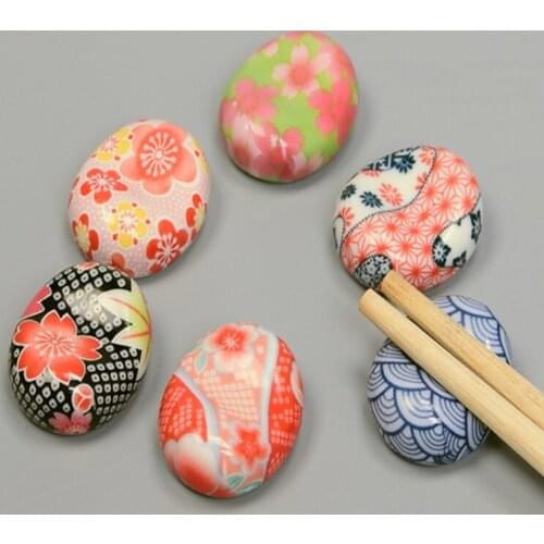 1000pcs/lot Ceramic Broad beans Chopsticks Stand Holder Porcelain Spoon Fork Knife Rest Rack Restaurant Table Desk Decor