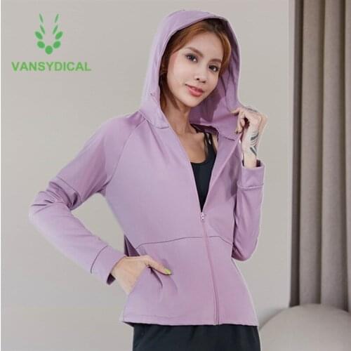 2021 Women Sports Running Hoodies Zipper Gym Yoga Workout Jacket Fitness Training Jogging Outerwear Windproof Sportswear Tops