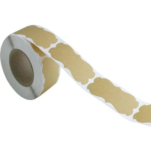 250 pcs 2.5*5cm Vintage Blank Kraft Label Handmade Sealing Sticker For Gift Cake Baking Sealing Packaging DIY