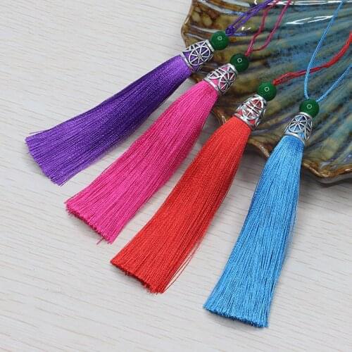 5-20 Pcs Silk Tassel Fringe Brush Sling Tassels Trim With Beads Pendant For Sew Curtains Jewelry Accessories DIY Wedding Decor