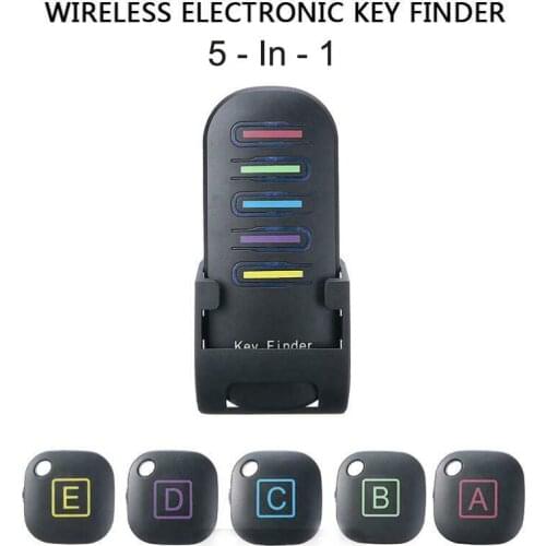 5 In 1 Advanced Wireless Key Finder Remote Tracker Locator Anti-Lost Receiver Keychain Alarm Key Finder Wallet Tracker Bluetooth