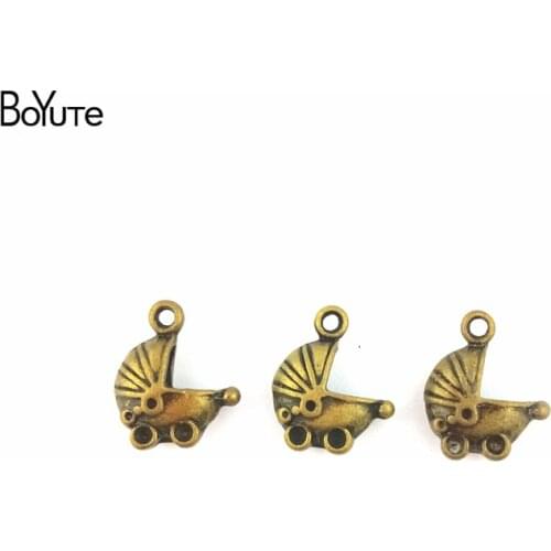 BoYuTe (50 Pieces /lot) 17*13MM Antique Bronze Plated Baby Carriage Diy Handmade Charms Pendants for Jewelry Findings