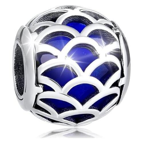 BEADS for Jewelry Making BraceletS Naures Radiance cHarMs with Blue CZ 100% 925 OrigiNal Sterling Silver Jewerly Free Shipping