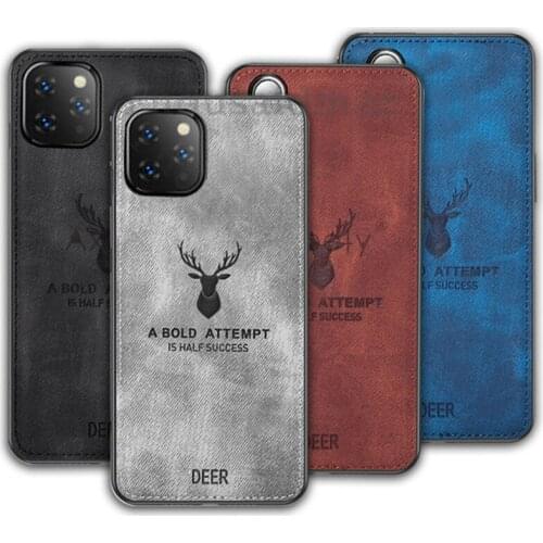 Rugged Cloth Case For iPhone 12 Mini XR XS Xs Max X 8 7 6 6s Plus 11 12 Pro Max SE 2020 Original Strap Cover Elk Deer Shell