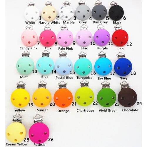 Chenkai 5PCS Silicone Round Clip DIY Baby Pacifier Dummy Teether Soother Nursing Jewelry Toy Teething Holder Clips