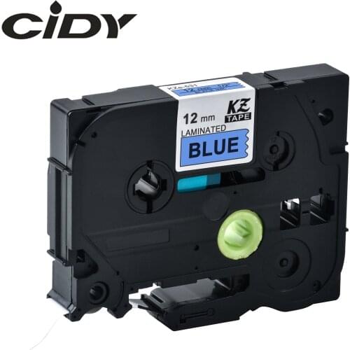 CIDY Tze 531 Tz531 Black on blue Laminated Compatible P touch 12mm tze-531 tz-531 tze531 Label Tape Cassette Cartridge
