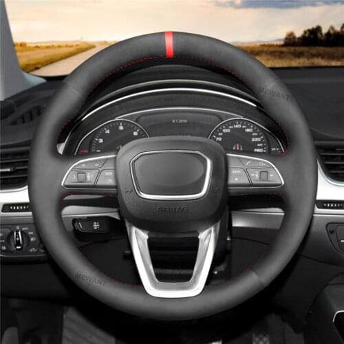 DIY Anti-Slip Wear-Resistant Steering Wheel Cover For Audi A4 Q3 Q5 SQ5 Q7 SQ7 Q8 SQ8 2005-2019 Car Interior Decoration