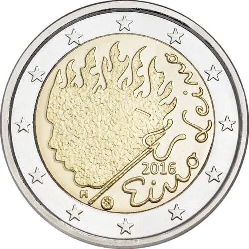 Finland 2016 90th Anniversary of the Death of Enorino 2 Euro Real Original Coins True Euro Unc