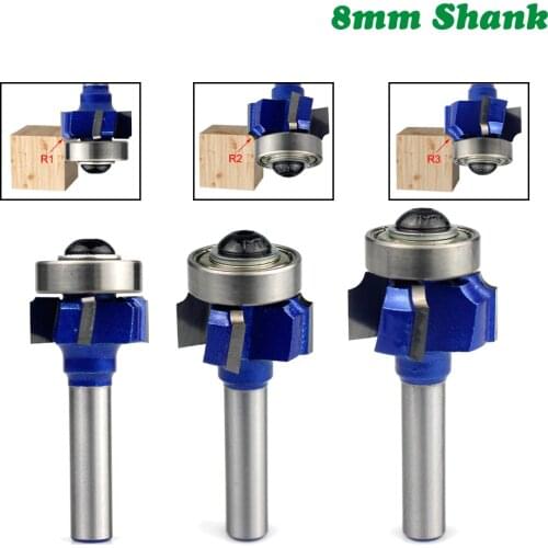 1pc 8MM Shank Milling Classical Cutter Z4 Corner Round Router Bit R1 R2 R3 Trim Edging Woodworking