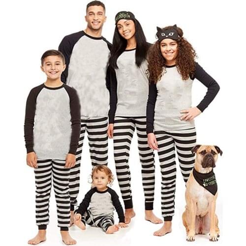 Family Matching Pajamas Set Striped Kids Sleepwear Family Christmas Pajamas Outfits for Christmas