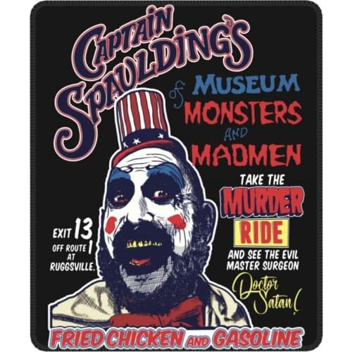 Captain Spauldings Mouse Pad Museum of Monsters and Madmen House of 1000 Corpses MousePad Rubber Gamer Computer Laptop Pad