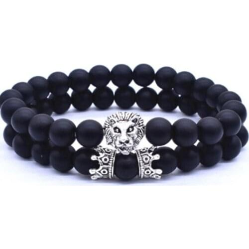 Leopard crown 8mm bohemian multicolor Agate beads Chakra Reiki Buddha Yoga Bracelet elastic adjustable Volcanic Stone Bangles ve