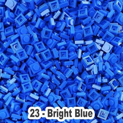 No.23 Bright Blue Educational Construction Adult & Kids Toy Plastic Small Building Brick Accessories 1X1 Plate Blocks Pixel Art