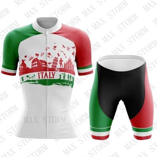 NEW Italy Women Team Cycling Jersey/Cycling sets Customized Road Mountain Race Top max storm GEL Breathable Pad